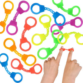 ArtCreativity mini stretch finger cuffs in neon yellow; perfect for party favors and playful decor.