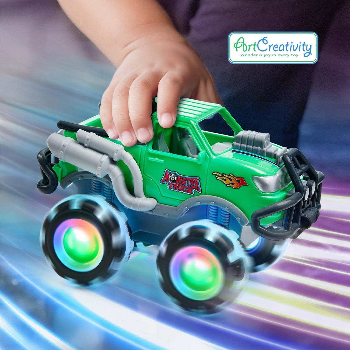 ArtCreativity 3-pack monster trucks with durable build for energetic play.