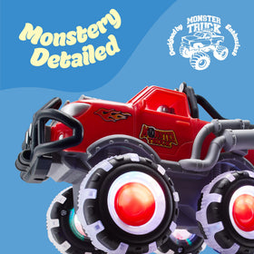 ArtCreativity exclusive design features red, blue, and yellow trucks.
