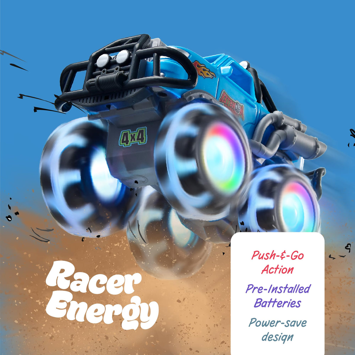 ArtCreativity friction-powered monster truck promotes independent, push-and-go fun.