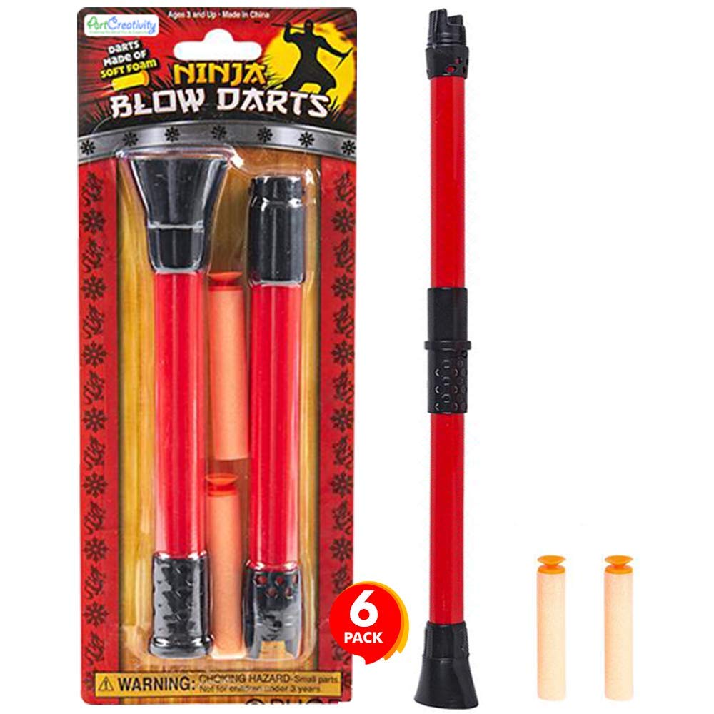 ArtCreativity Ninja Blow Darts set of six blasters for versatile indoor or outdoor play.