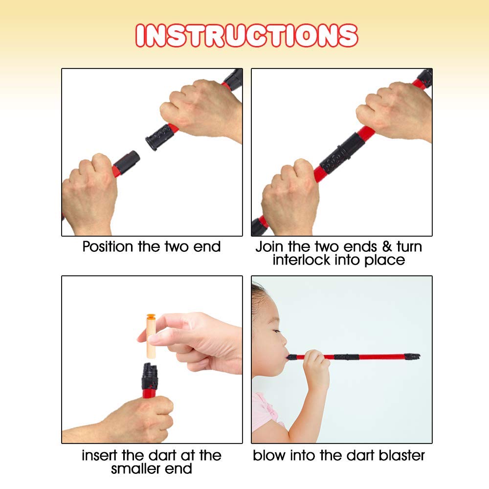 ArtCreativity Ninja Blow Darts support safe target practice for kids.