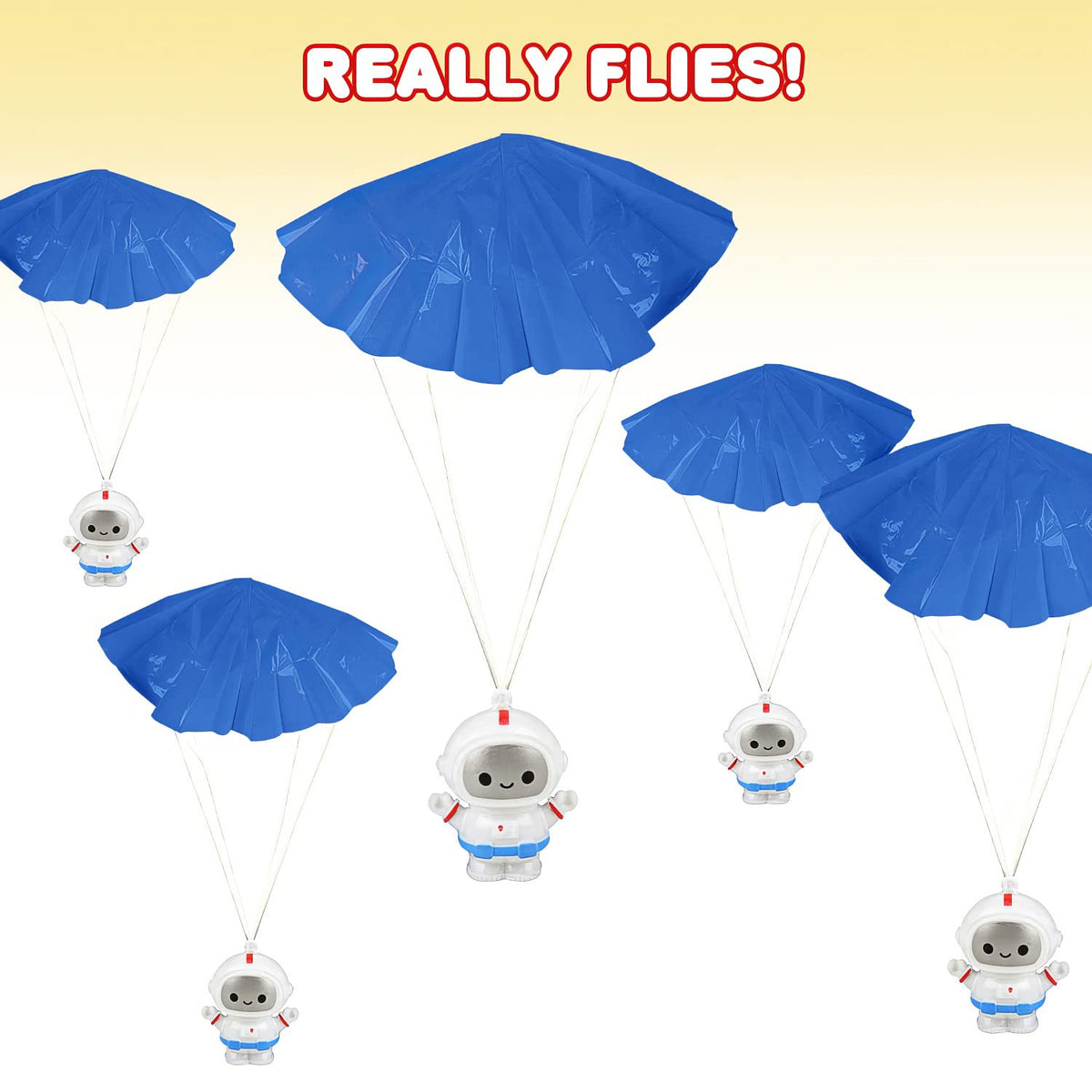 ArtCreativity parachute army men as space-themed party fillers.