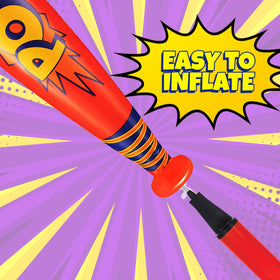 ArtCreativity Pow inflatable baseball bats set up for quick indoor games