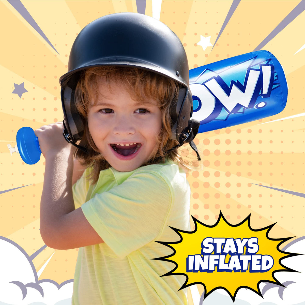 ArtCreativity Pow inflatable baseball bats as colorful carnival prizes