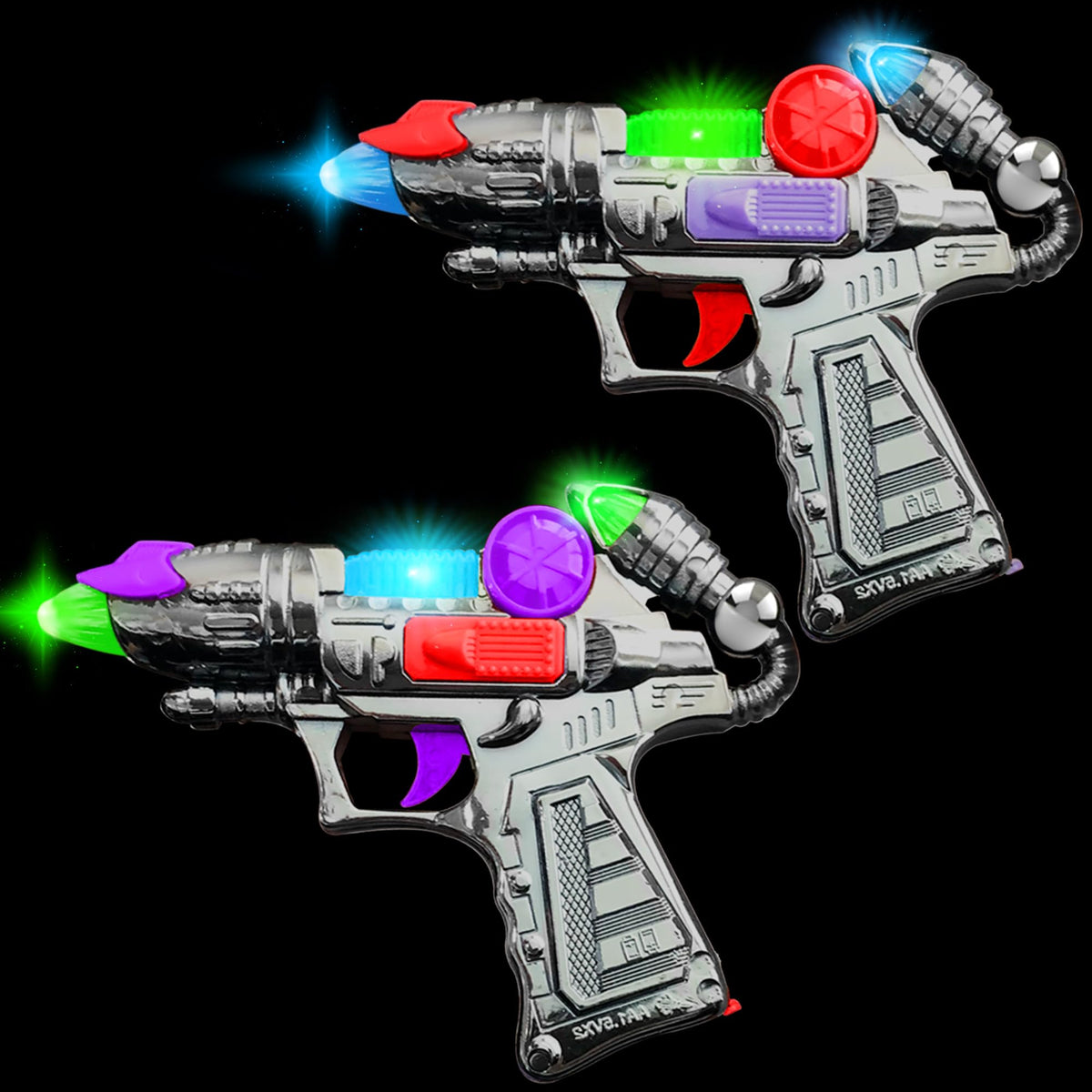 Two ArtCreativity Ranger guns deliver flashing lights and sounds during kids' playtime.