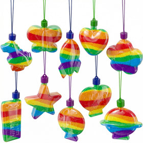 ArtCreativity sand art bottle necklaces assortment in a 60-pack for colorful party crafts.