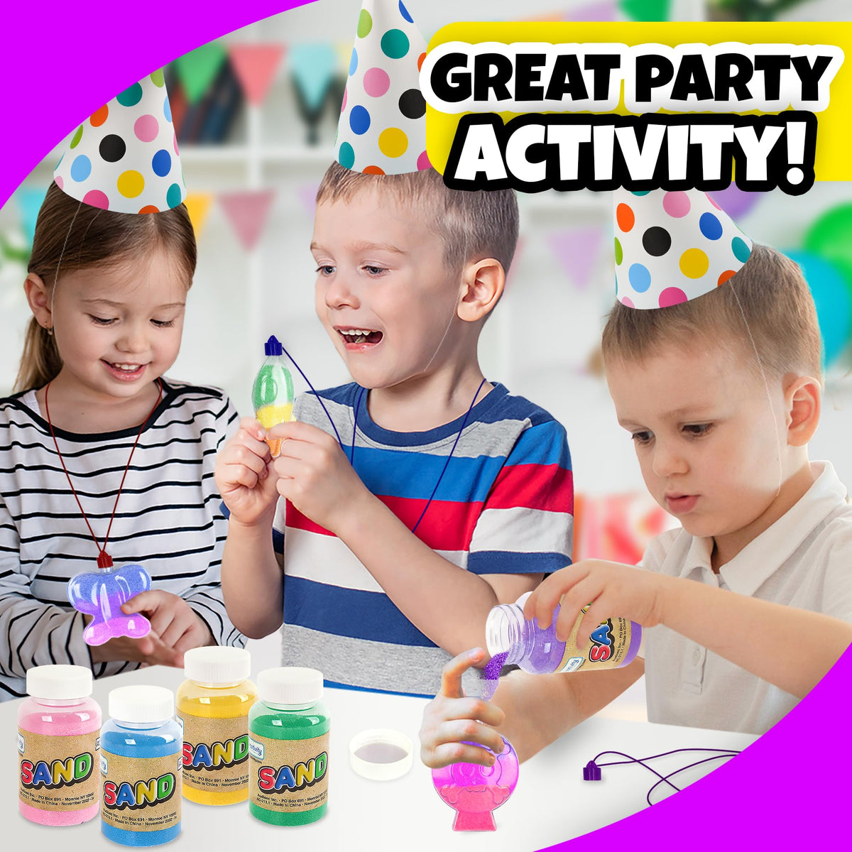 ArtCreativity sand art kit funnels used for easy layered sand assembly