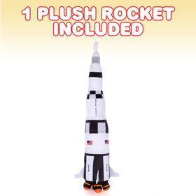ArtCreativity Saturn Rocket Plush detail showcases USA flag accents for patriotic space roleplay.
