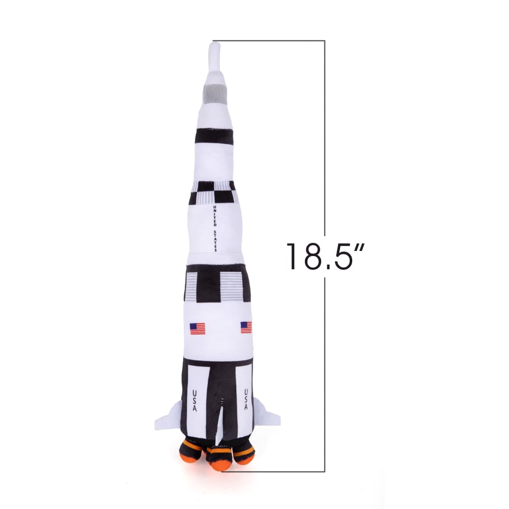 ArtCreativity Saturn Rocket Plush in packaging demonstrates ready gift option for kids.