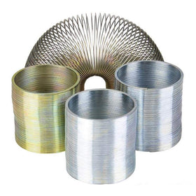 ArtCreativity slinky metal coil closeup highlighting vivid colors and sturdy metal design for kids' play.