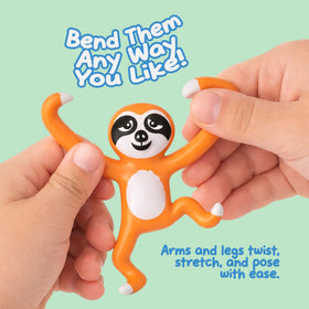 ArtCreativity sloth toys in purple/orange/pink/light blue, perfect for party favors.