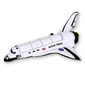 ArtCreativity space shuttle plush 14in with NASA logos, ideal for imaginative play