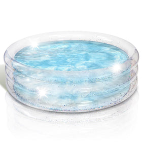 ArtCreativity Sparkly inflatable kiddie pool with transparent glitter for refreshing outdoor fun.