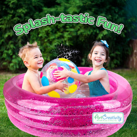 ArtCreativity Sparkly Kiddie Pool glitter-inside close-up showing iridescent sparkle