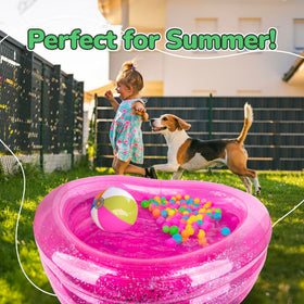 ArtCreativity Sparkly Kiddie Pool kids playing with glittery transparent walls