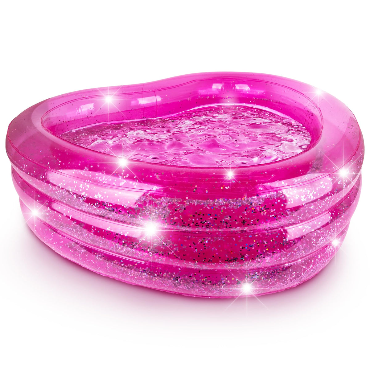 ArtCreativity Sparkly Kiddie Pool exterior view with glitter and transparent walls for backyard fun
