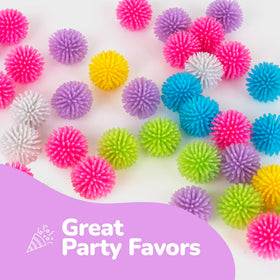 Party favor bag of ArtCreativity spiky balls for birthdays and classroom gifts
