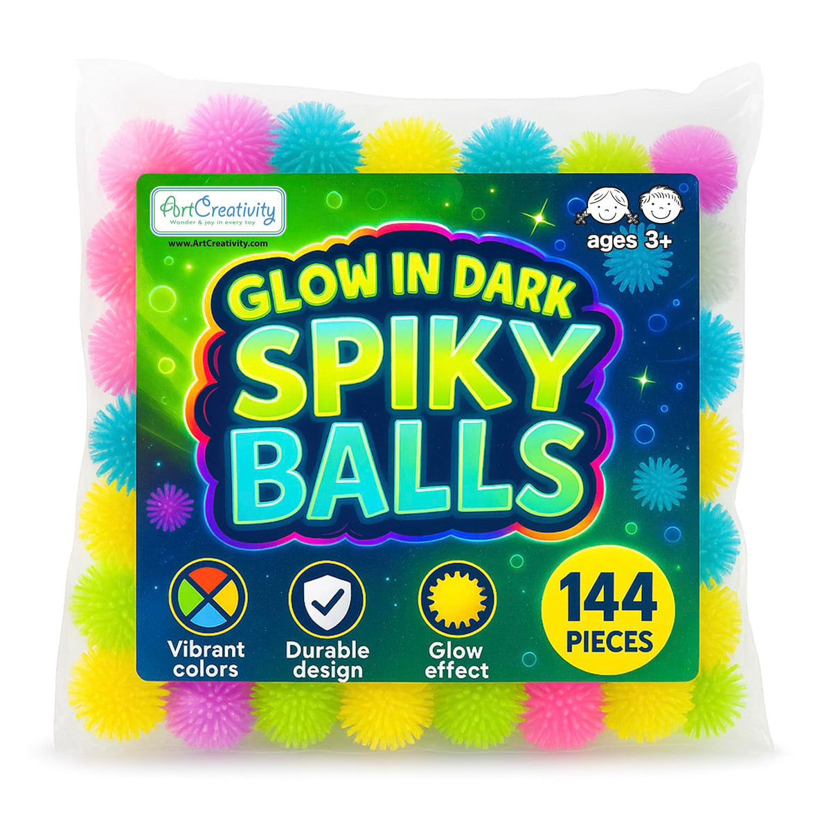 ArtCreativity 1 inch spike ball fits in pocket for on the go play