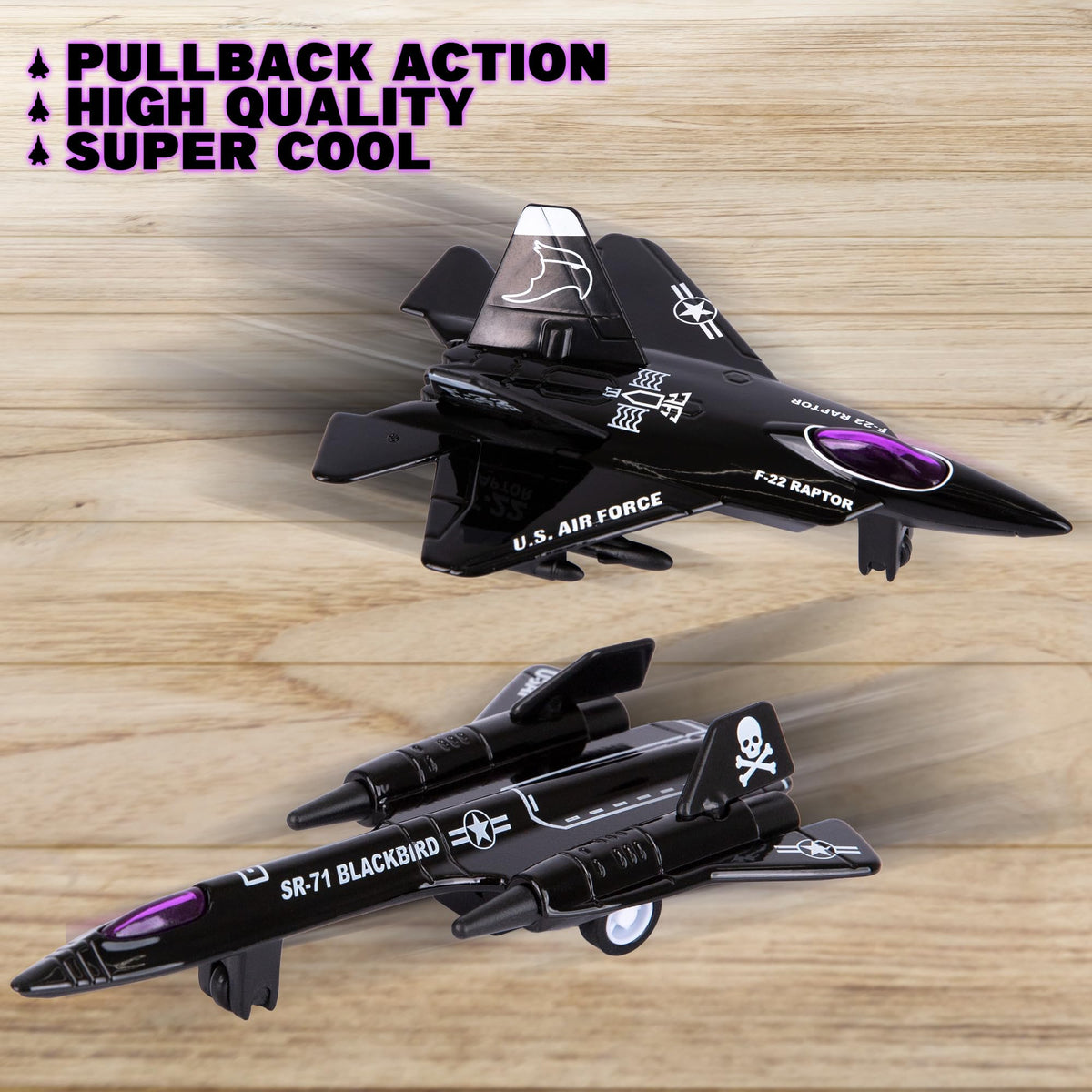 ArtCreativity SR-71 Blackbird diecast—great for display or party decor.