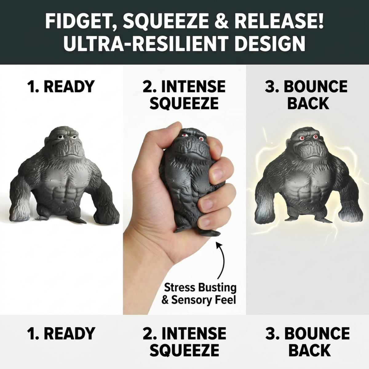 ArtCreativity gorilla toy arm extends up to three feet for interactive play