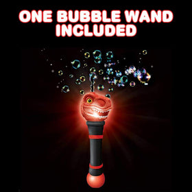 ArtCreativity T-Rex bubble wand shows LED effects during bubbly adventures for visual delight.