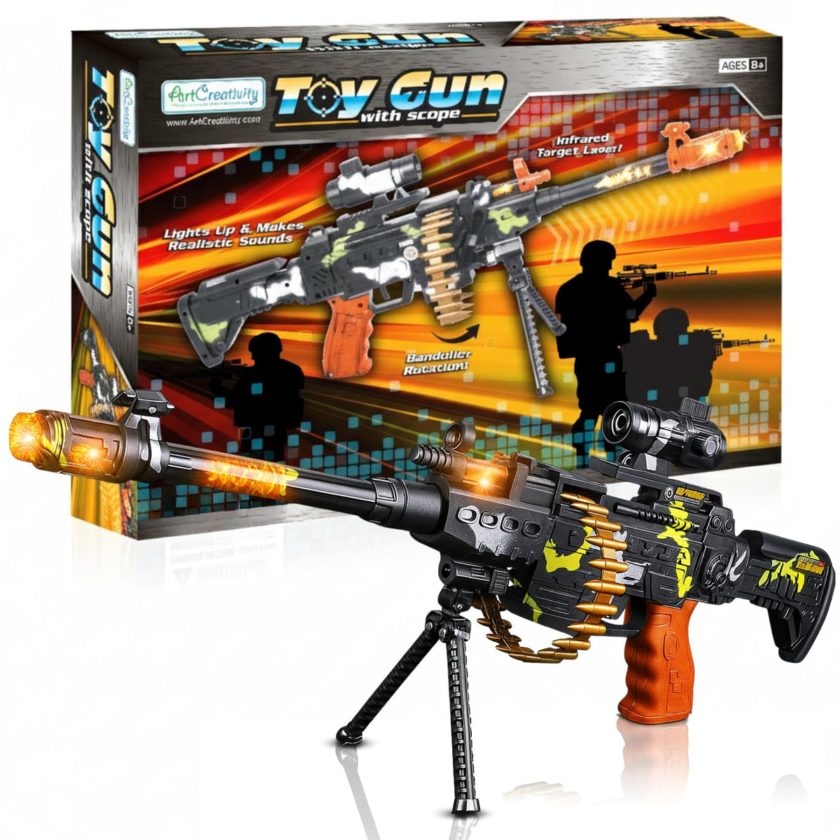 ArtCreativity toy gun with scope invites immersive pretend play for kids.
