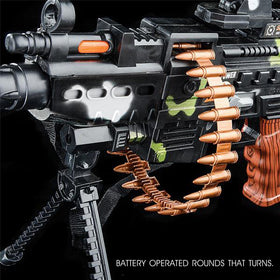 ArtCreativity toy gun on stand supports steady aiming during imaginative missions.