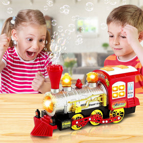 ArtCreativity bump-n-go train action navigates obstacles during play.