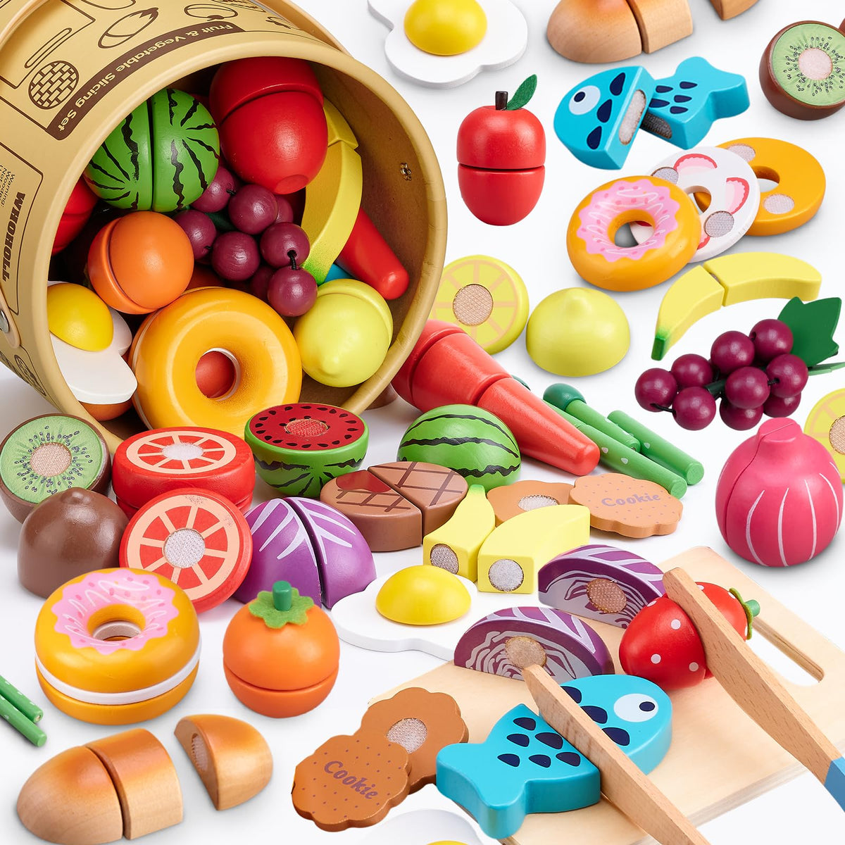 Arthopt wooden fruits cutting set for engaging pretend play