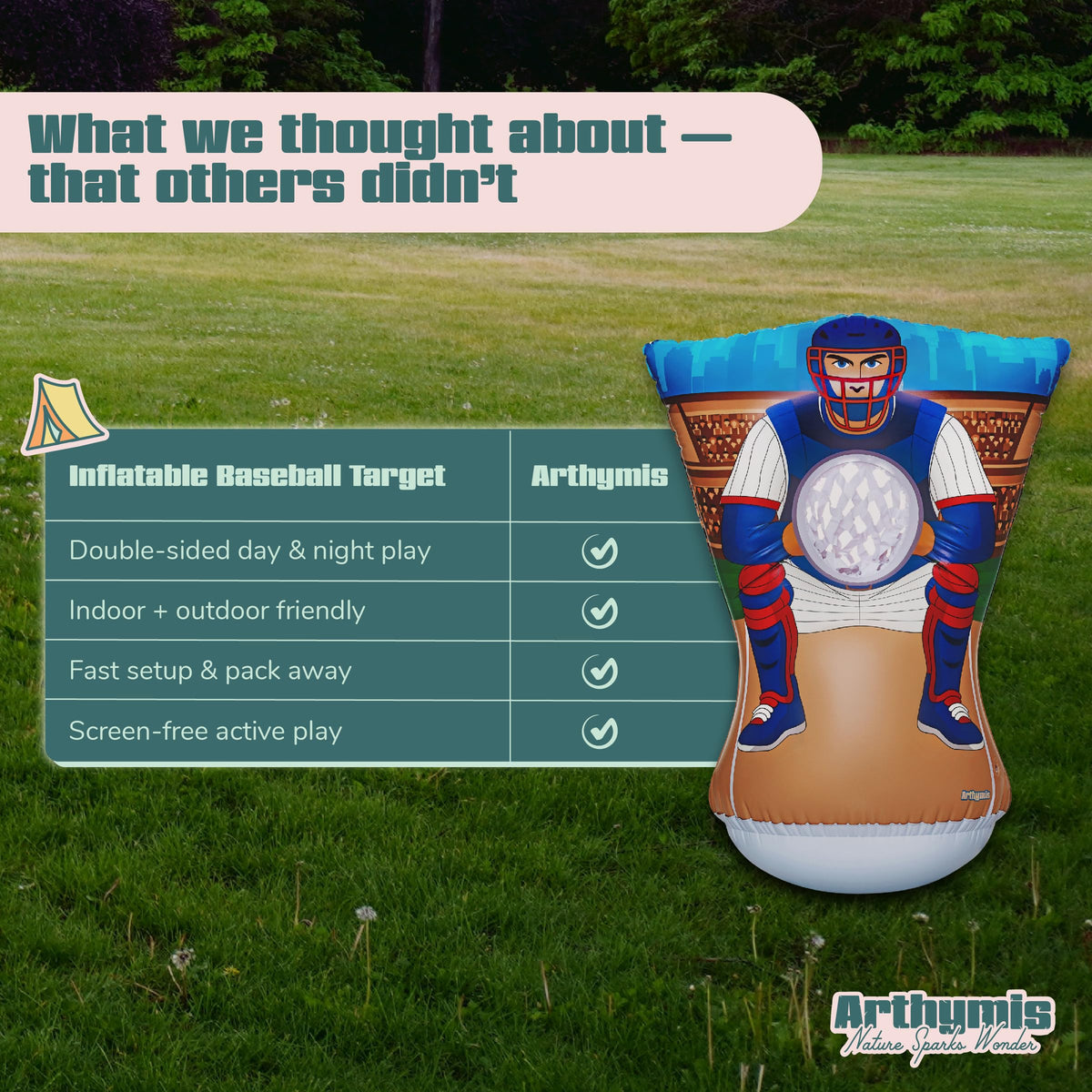 Arthymis pitching target flip-sides offer varied challenges for growing players