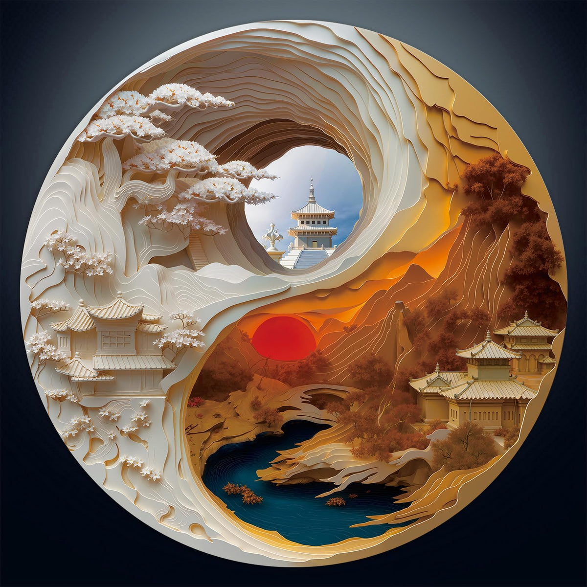 Artipuz Harmony Yin Yang round puzzle with balanced design for mindful relaxation.