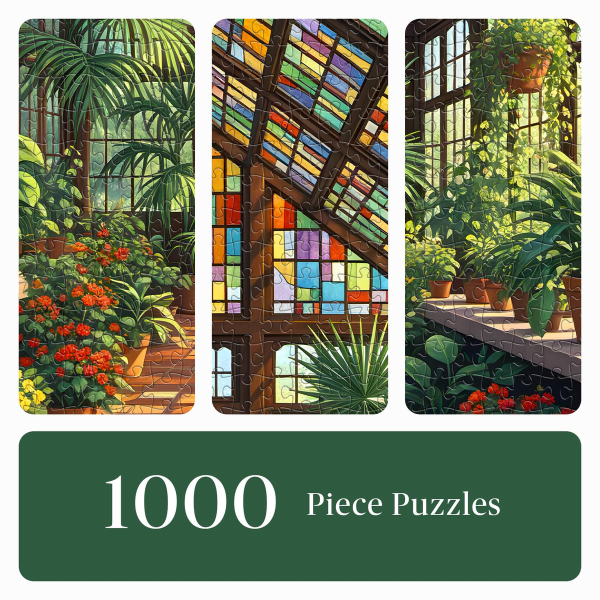 Artipuz stained-glass roof puzzle highlighting intricate details for artful wall decor.