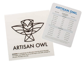 Artisan Owl giant caterpillar foil balloon inflated display ideal as a photo-worthy centerpiece.