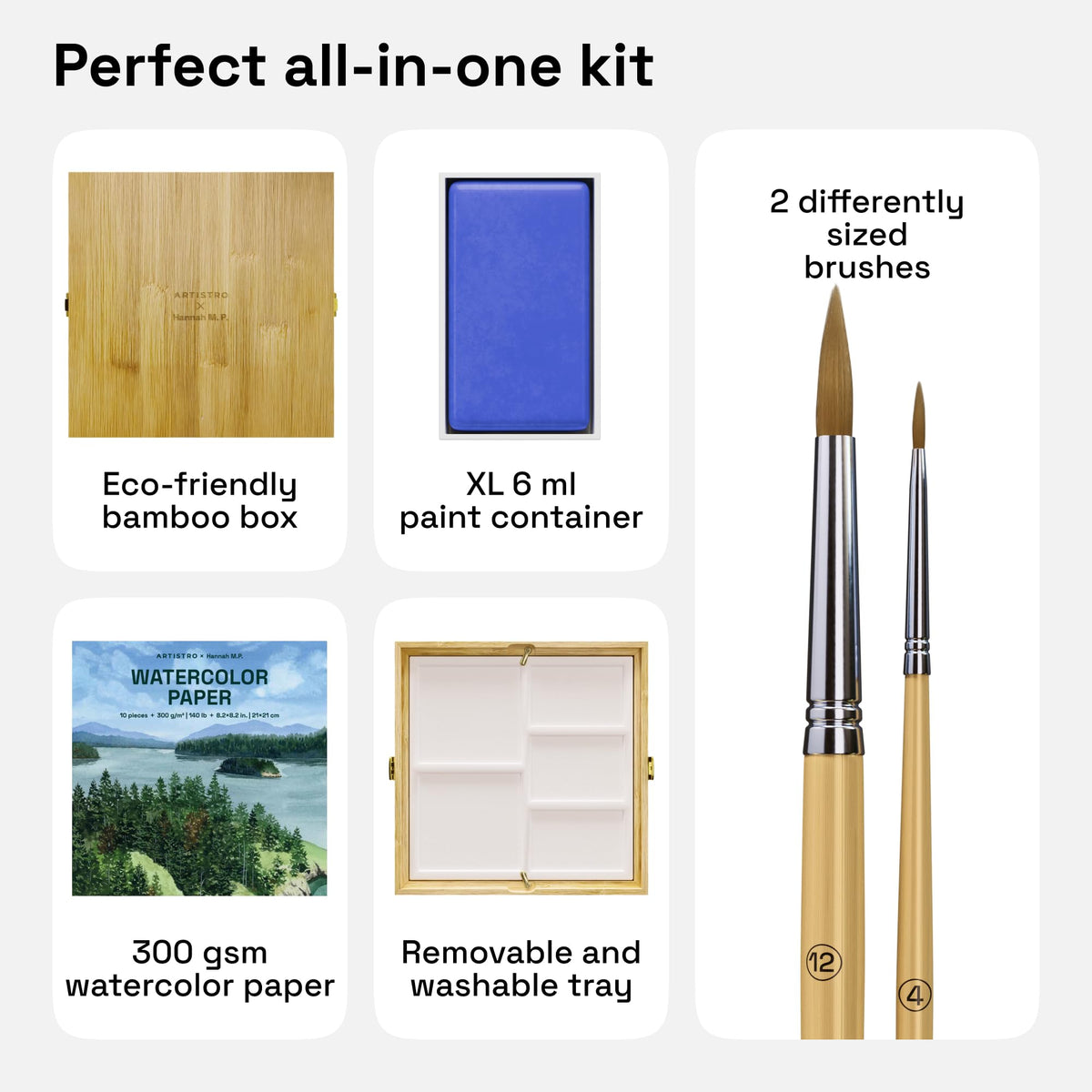 ARTISTRO Hannah M.P removable mixing tray helps organize palettes during sessions