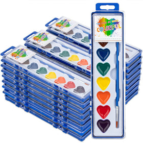 ARTLYMERS 24-pack heart watercolor paints in pans for kids' crafts