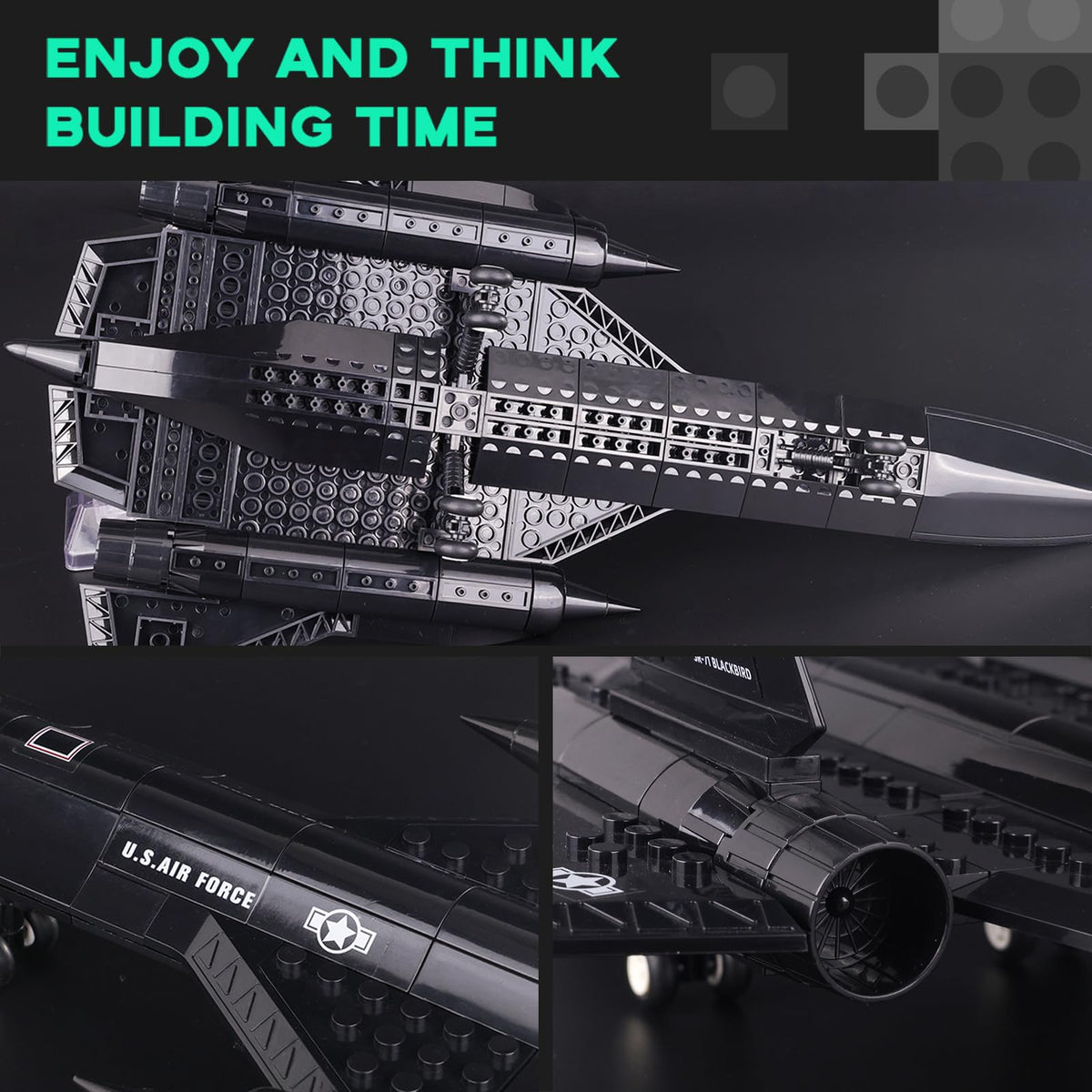 ArtorBricks SR-71 clear hood view reveals cockpit without blockage.