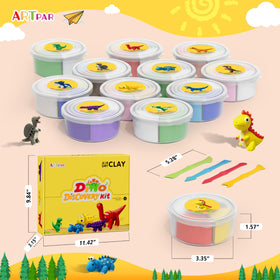 ARTPAR 12-box dinosaurs colors display promoting varied sculpting themes