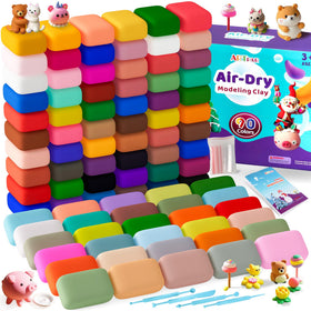 ARTPAR 90 colors air-dry clay kit for kids, vibrant colors for creative projects