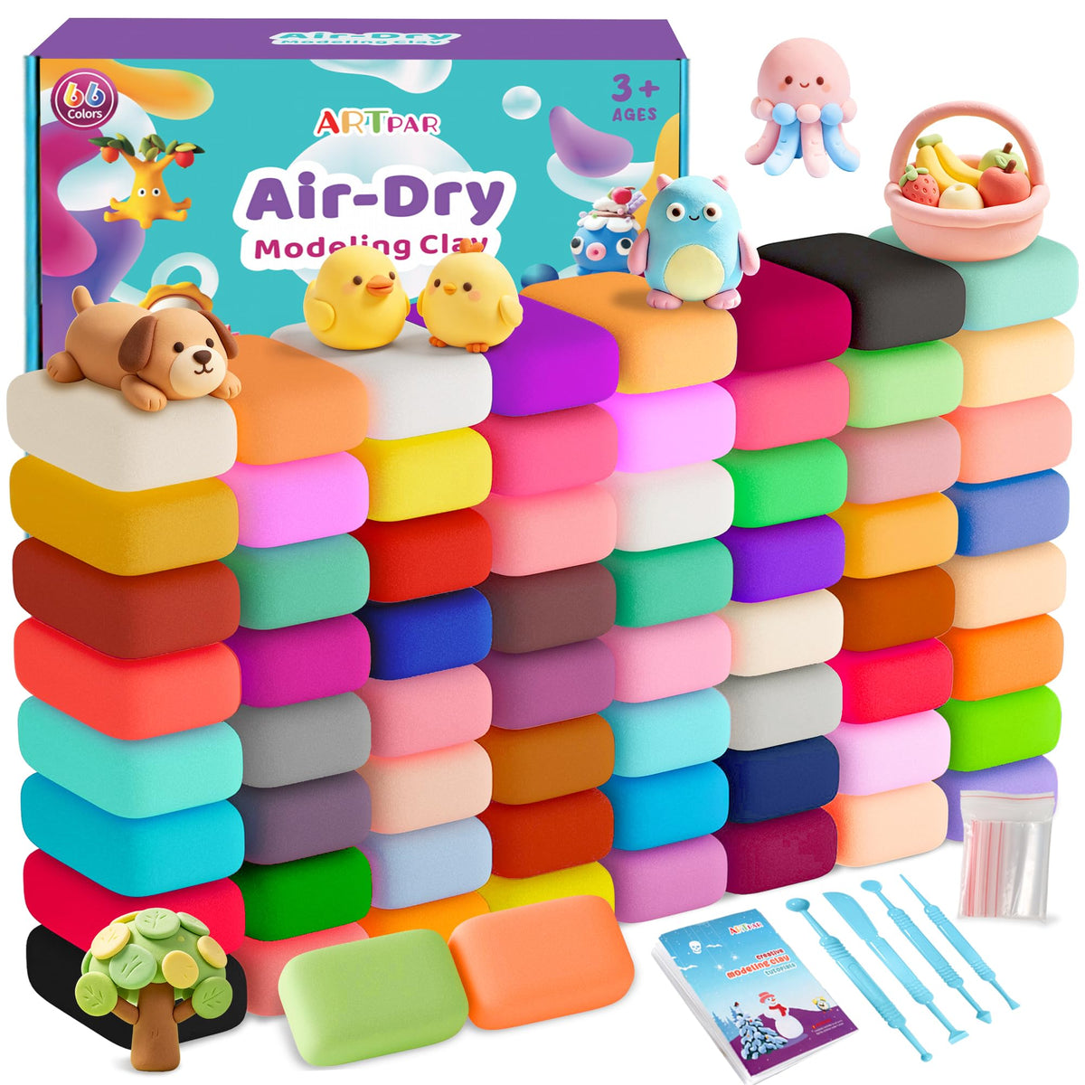 ARTPAR air-dry clay 66-color kit for kids sparks creativity