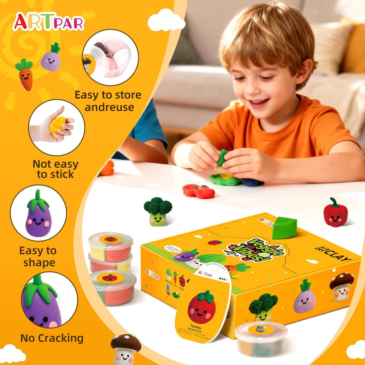 ARTPAR air dry clay kit step-by-step guides support independent sculpting learning
