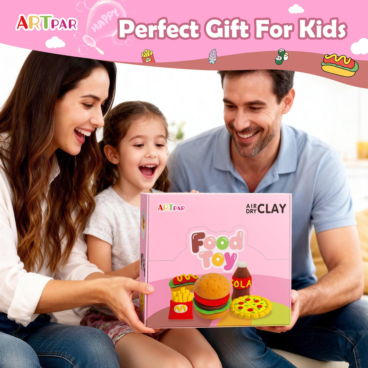 ARTPAR Air Dry Clay pasta design—soft texture, great for classroom crafts.