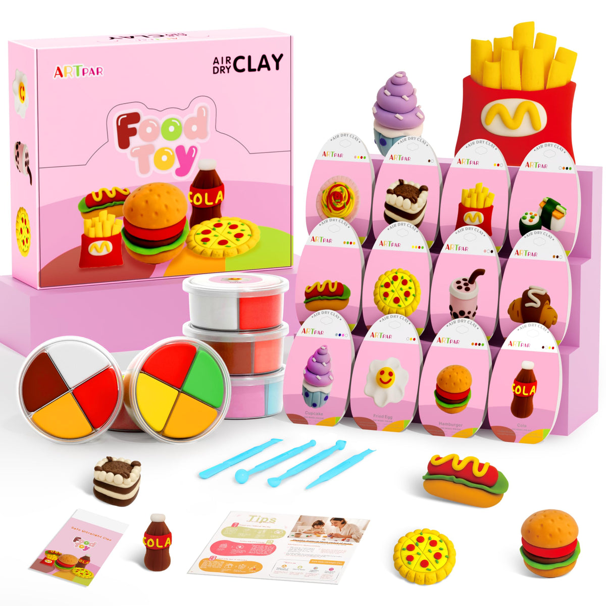 ARTPAR Air Dry Clay pizza design—kid-safe, colorful, and easy to shape.