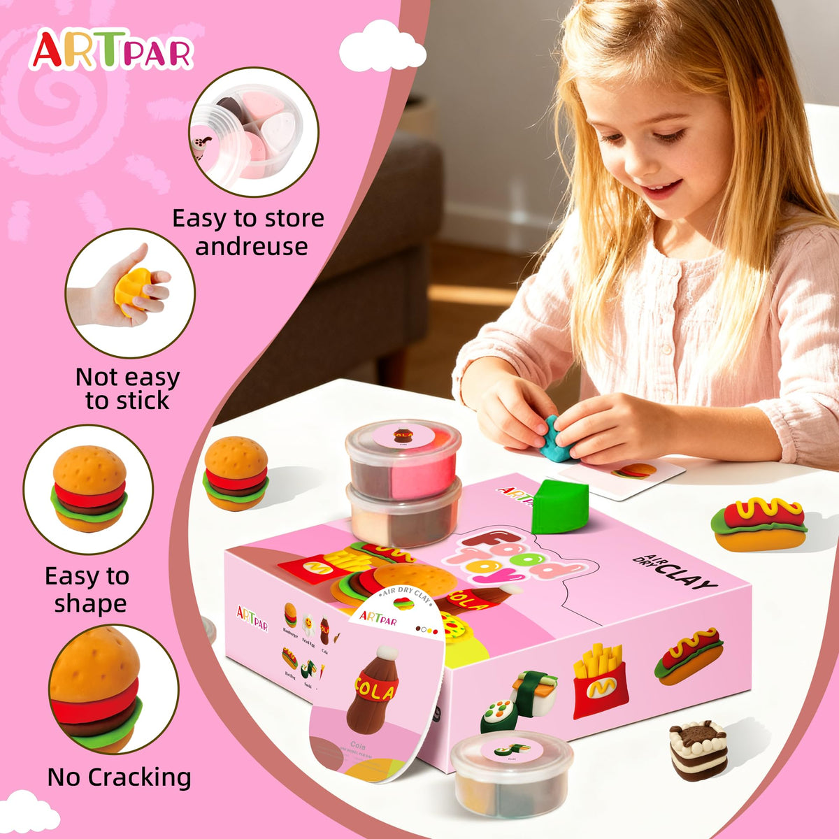 ARTPAR Air Dry Clay sushi roll design—fine details with easy molding.