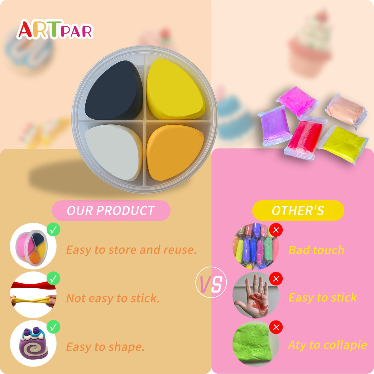 ARTPAR air-dry clay dries in 24 hours without an oven.