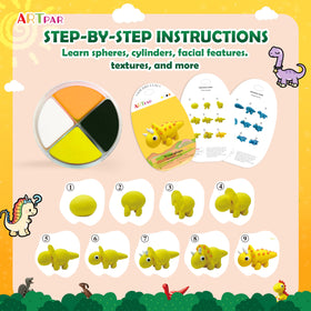 ARTPAR Clay tools set for kids with shaping tools for precise dinosaur models