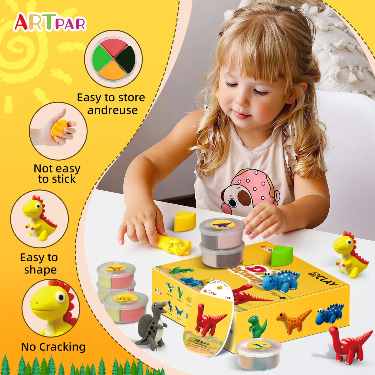 ARTPAR Dinosaur tutorial cards guide budding sculptors through steps