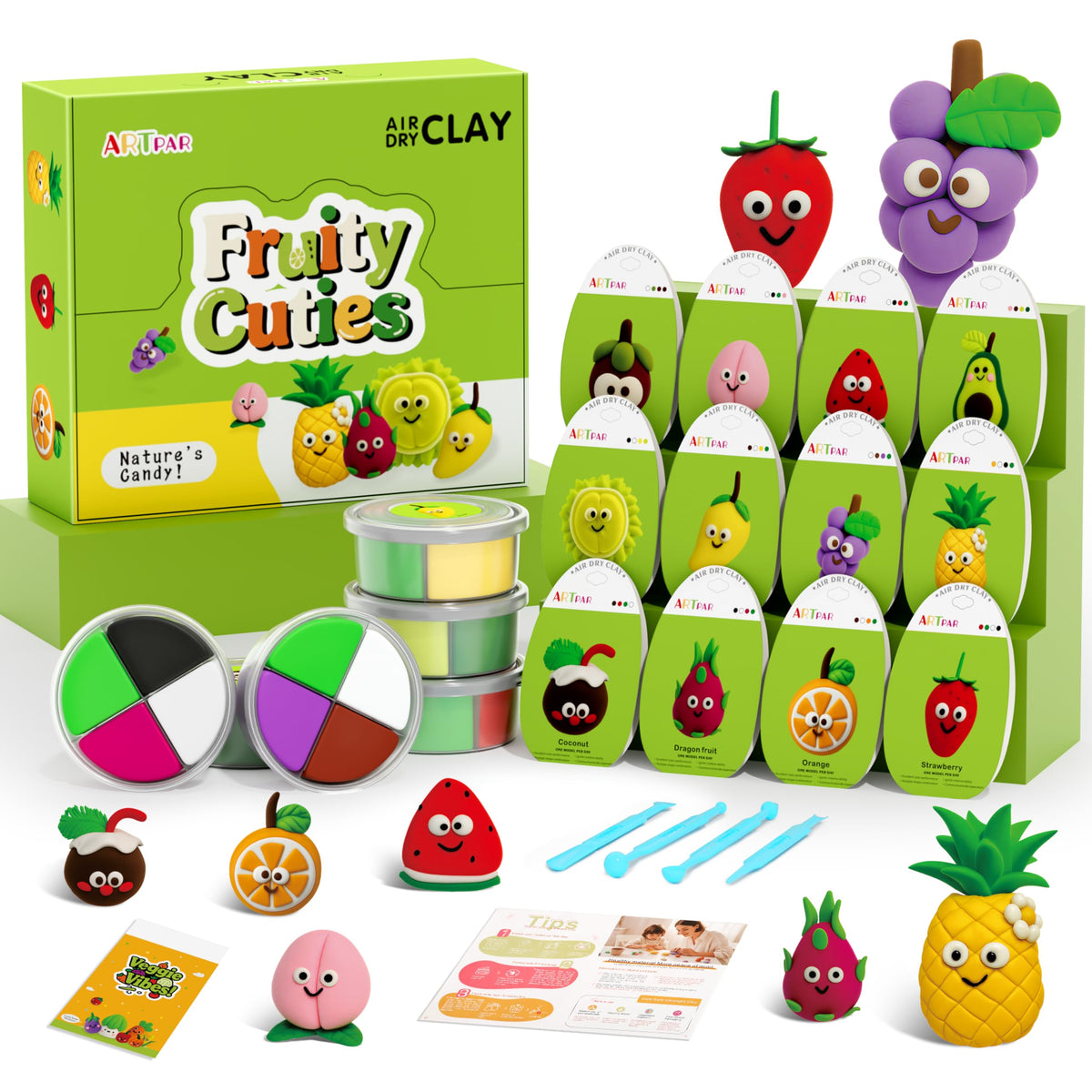 ARTPAR fruit creations kit shows twelve charming fruit figures for classroom crafts