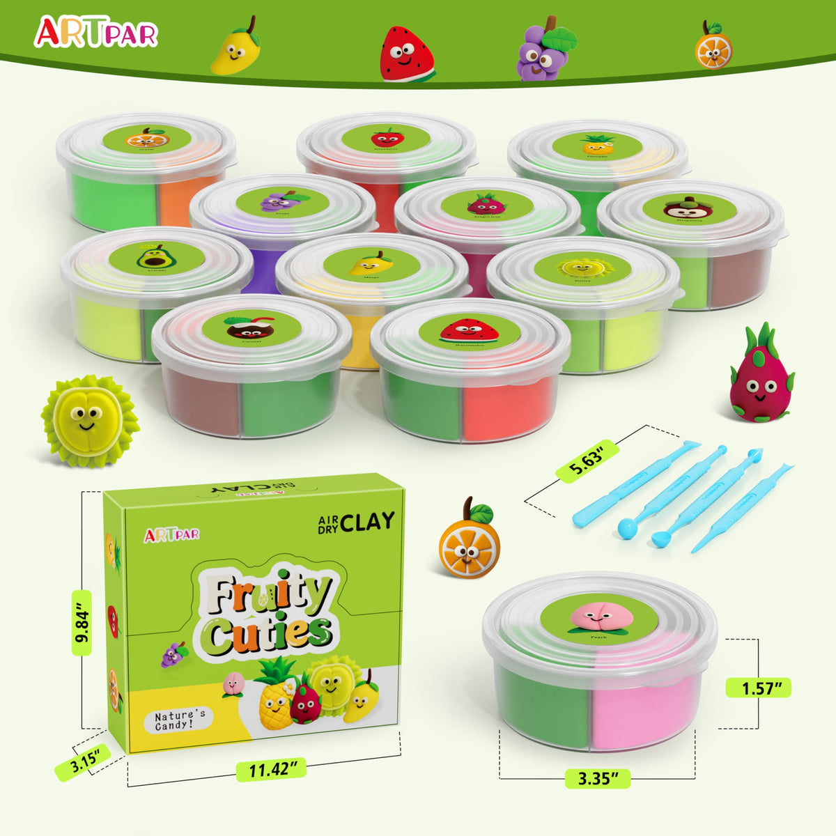 ARTPAR sculpting tools kit with kid friendly grips enables precise modeling