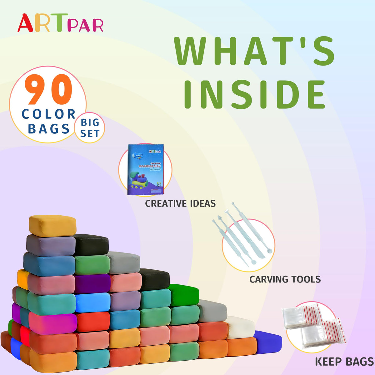 ARTPAR sculpting tools set, precise tools for shaping and detailing clay